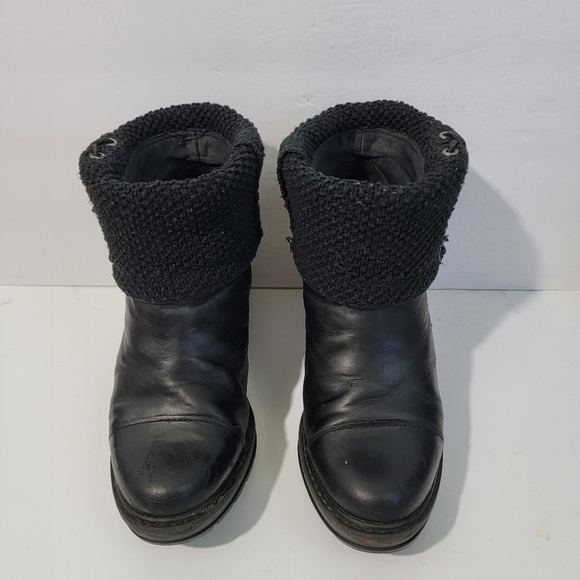 Timberland Defender Repellent System Women Platform Booties Sz 7.5 Black Leather - Picture 3 of 12
